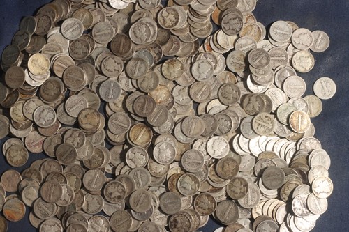 Mercury dime roll - roll, coins)