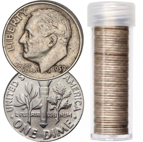 Silver dimes roll - silver, of