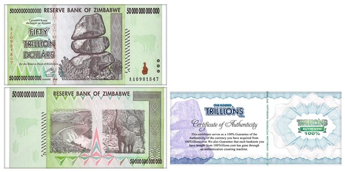 Zimbabwe trillion dollars - trillion,