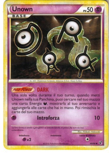 Carta pokemon unown 40 - pokemon,