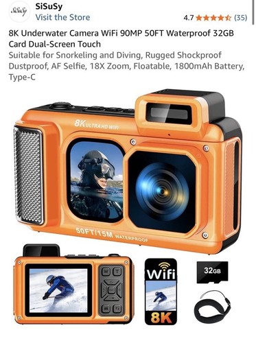 Underwater camera 90mp - 8k,